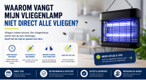Werkt mijn vliegenlamp wel? Waarom vliegen niet direct worden gevangen