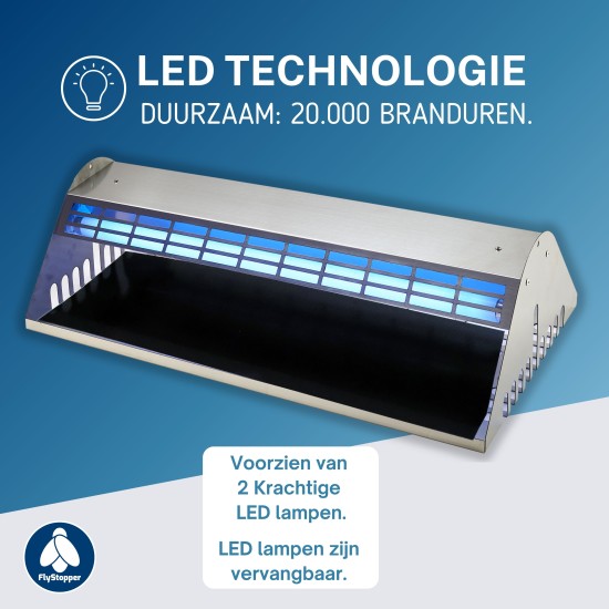 Flystopper GB400L 18 watt LED - RVS - HACCP
