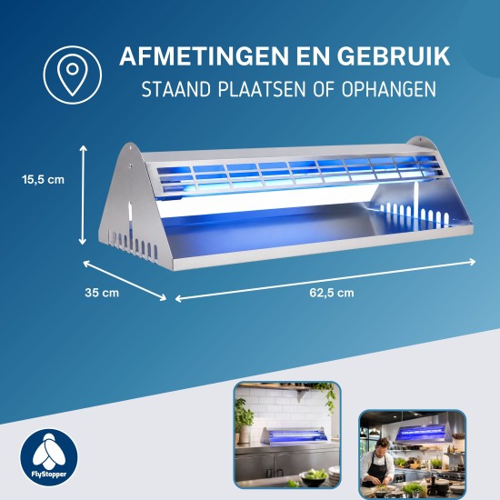 Flystopper GB400L 18 watt LED - RVS - HACCP