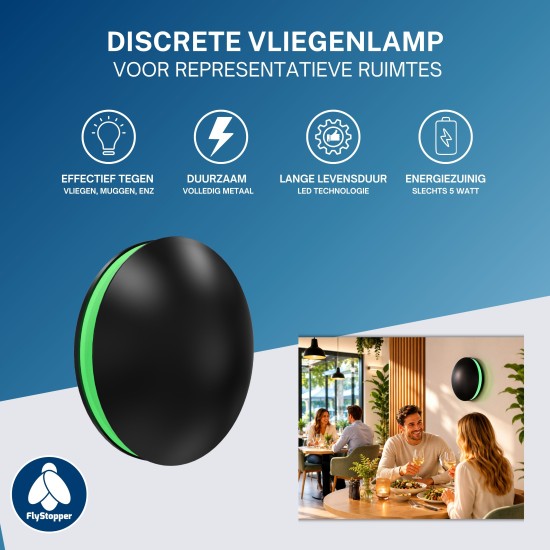 Flystopper NT12 - Design vliegenlamp met kleefplaat HACCP