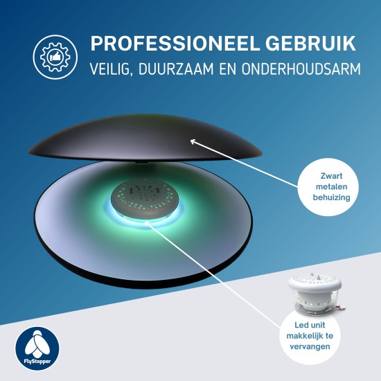 Flystopper NT12 - Design vliegenlamp met kleefplaat HACCP