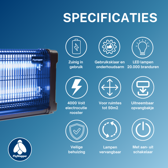 Vliegenlamp Flystopper HV16L - LED - 4000 Volt