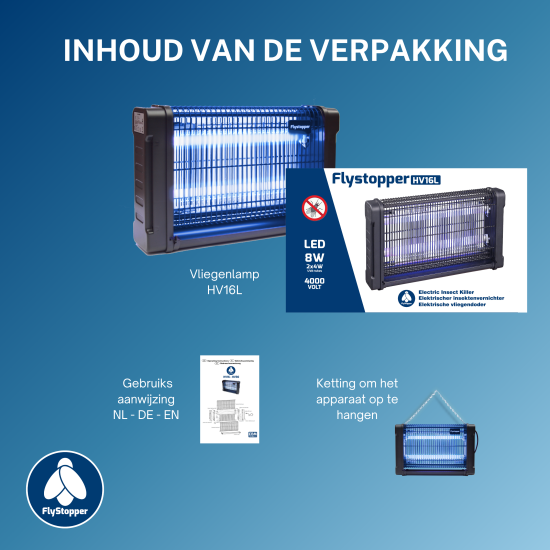 Vliegenlamp Flystopper HV16L - LED - 4000 Volt