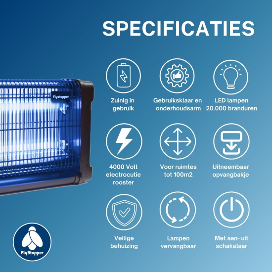 Vliegenlamp Flystopper HV30L - LED - 30 Watt - 4000 Volt