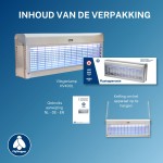 Vliegenlamp Flystopper HV400L LED - Volledig RVS - 18 Watt LED - 4000 Volt