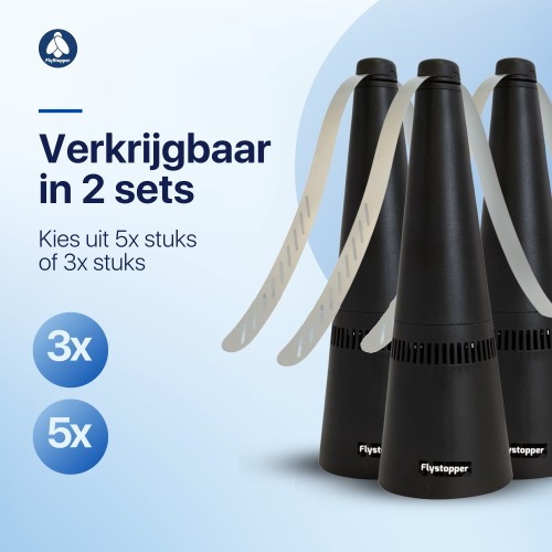 3 stuks Ecologische vliegenverjager voor op tafel | werkt op batterijen en op het lichtnet | Flystopper