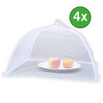 Vliegenkap - voedselkap - foodcover opvouwbaar wit 45 cm Flystopper - 4 stuks