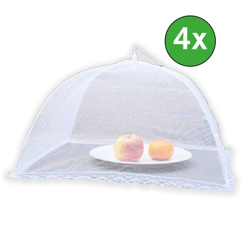 Vliegenkap - voedselkap - foodcover opvouwbaar wit 45 cm Flystopper - 4 stuks