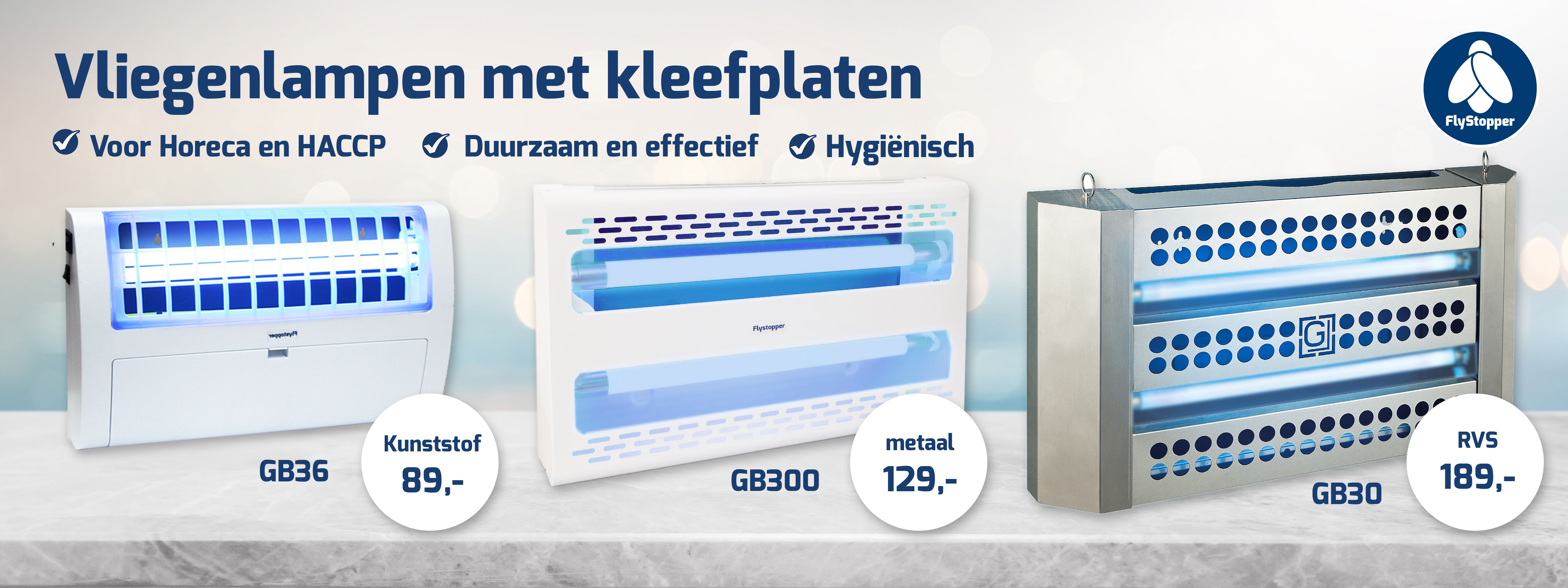 Flystopper vliegenlampen met kleefplaten
