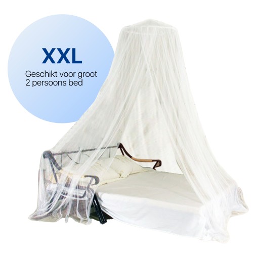 2 persoons Klamboe XXL - Met 60 cm ring - 14 m omtrek | Flystopper K1400