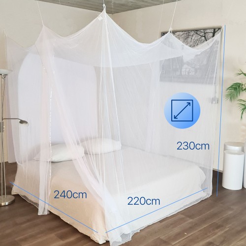 Klamboe XXL - Recht formaat - 240 cm lang - 220 cm breed | Flystopper K2400