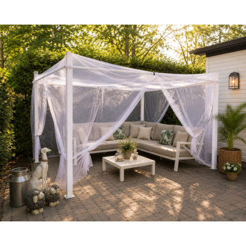  Klamboe recht voor tuin en patio XXXL 400x300x230cm Flystopper K4000