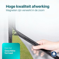 Magnetisch Vliegengordijn Deurgordijn Zwart Flystopper MC230 - 100x230 cm Magnetisch Vliegengordijn Deurgordijn Zwart Flystopper MC230 - 100x230 cm