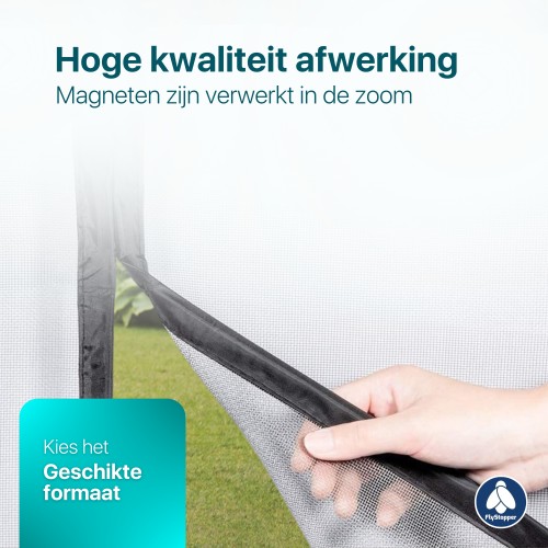 Magnetisch Vliegengordijn Deurgordijn Zwart Flystopper MC230 - 100x230 cm