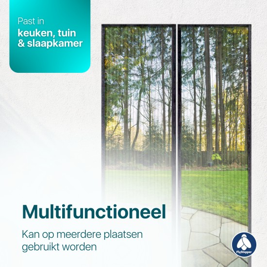 Magnetisch Vliegengordijn Deurgordijn Zwart - 100x230 cm Magnetisch Vliegengordijn Deurgordijn Zwart - 100x230 cm