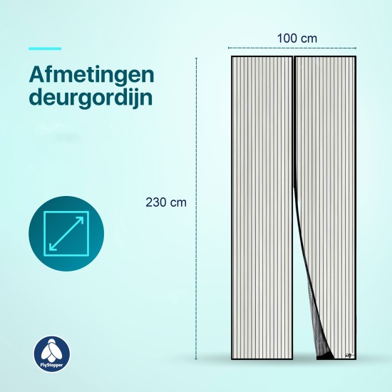 Magnetisch Vliegengordijn Deurgordijn Zwart - 100x230 cm Magnetisch Vliegengordijn Deurgordijn Zwart - 100x230 cm